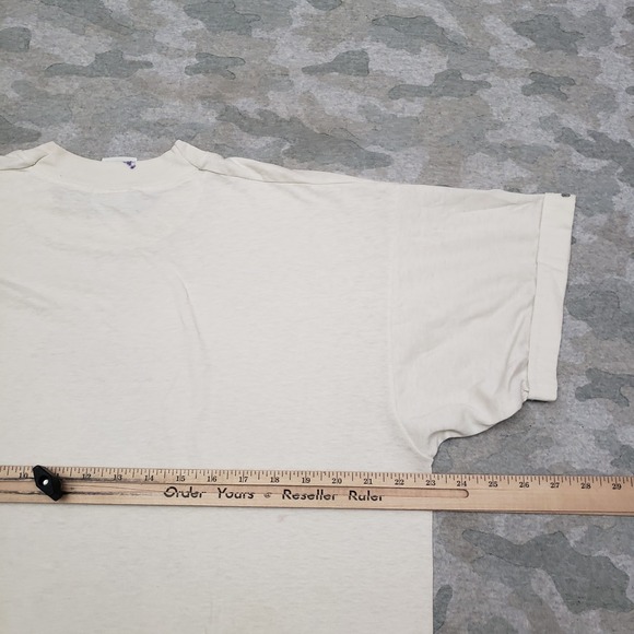 Vintage Fruit Of The Loom Shirt Mens XL Beige Native Short Sleeve Single Stitch - Picture 9 of 11